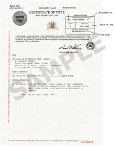 What is a Certificate of Title NSW